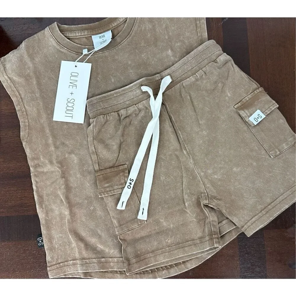 NWT - Olive and Scout MALONE SET - Brown - Multiple sizes
